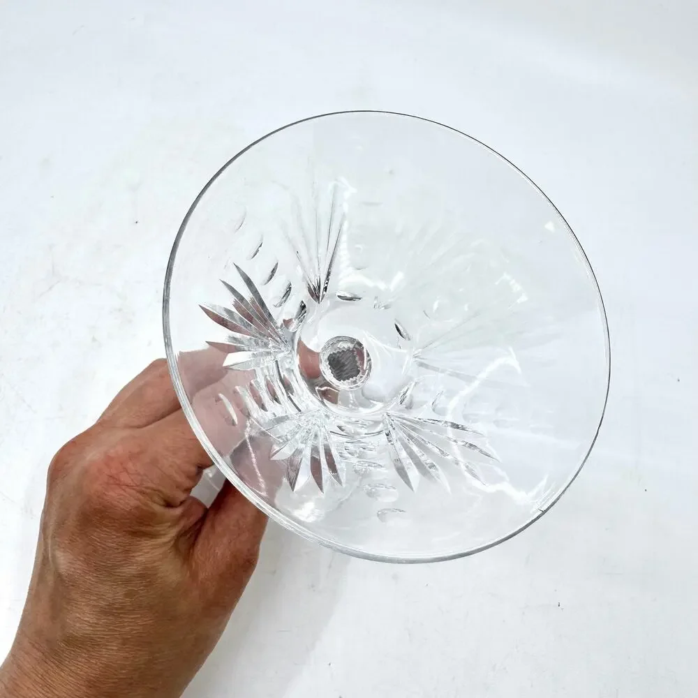Vintage LIBBEY Lucerne Art Deco Crystal Skyscraper Cocktail Martini glass Set-8